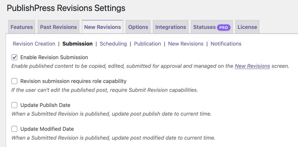 Update Revisions sdate