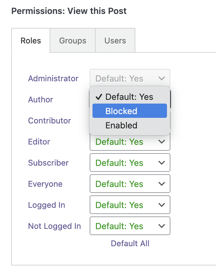 View this post metabox