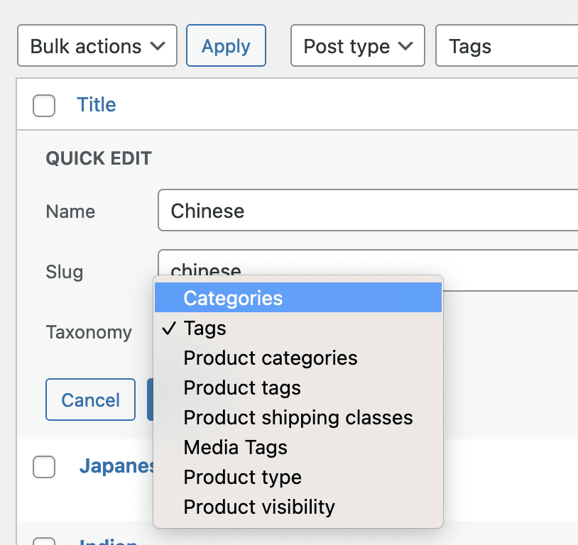Converting Tags to categories for WordPress posts