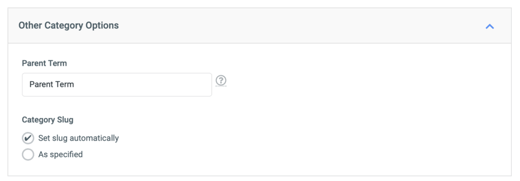 Parent term for taxonomy import
