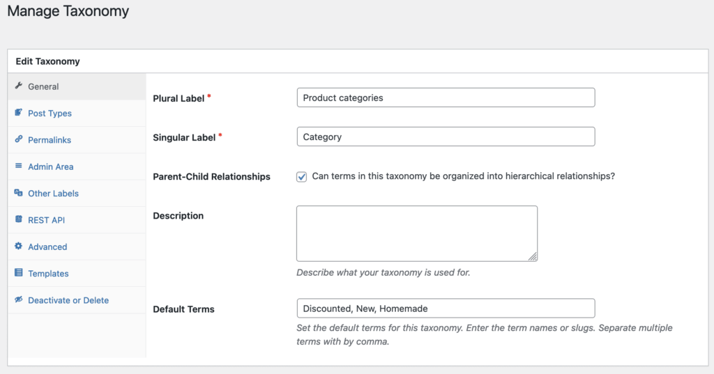 New default WooCommerce product categories