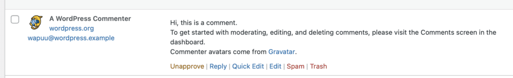 Approving comments in WordPress