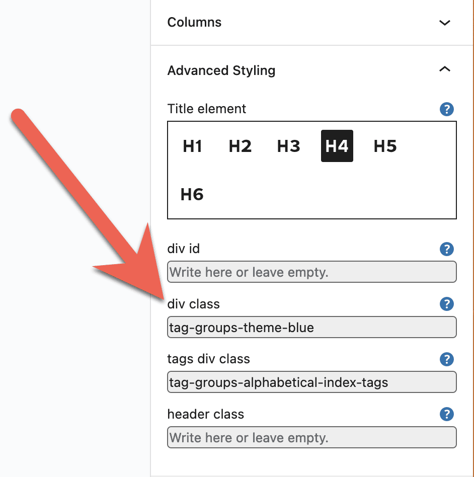 Adding a blue color to an Alphabetical List of WordPress Terms
