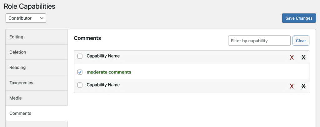 Control Access to the Comments Screen