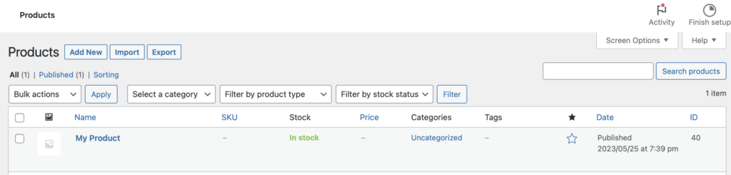 ID column for WooCommerce products