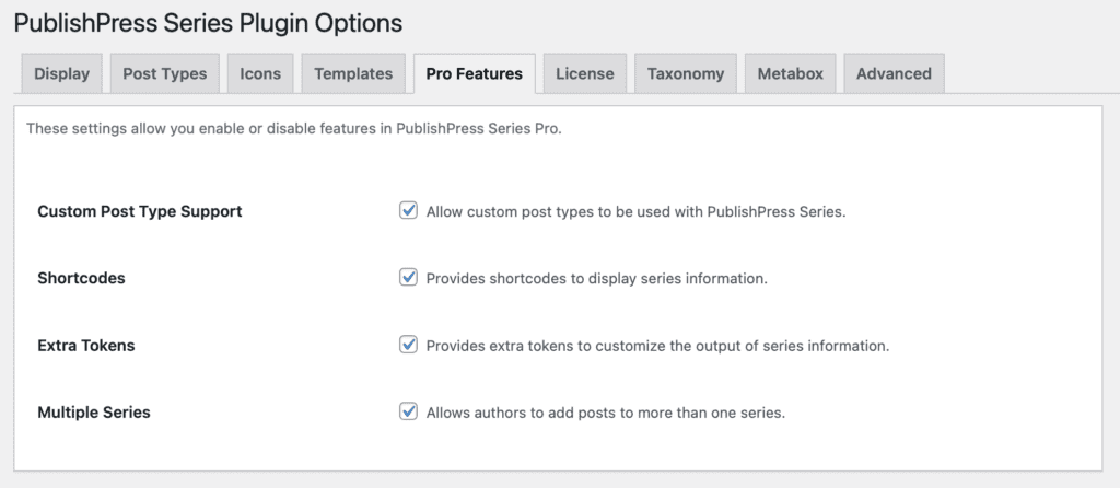Enable the Multiple Series feature