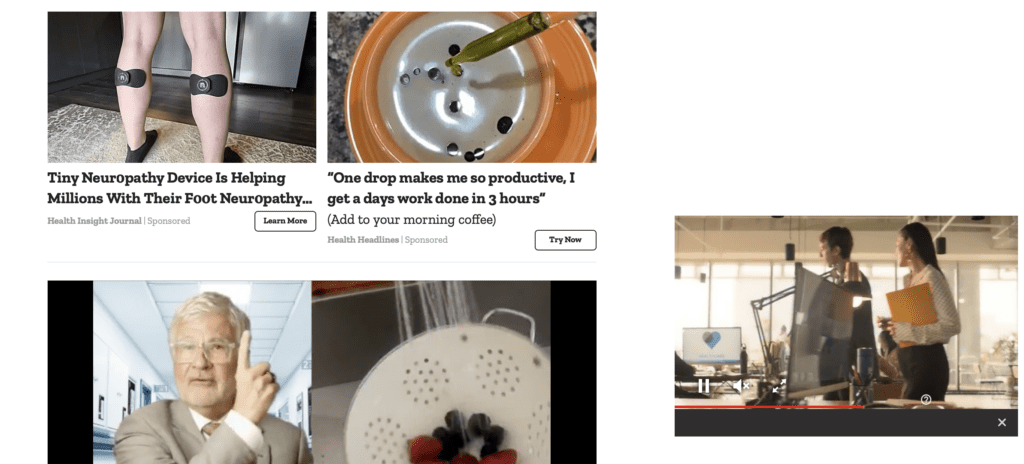Spammy ads on Time.com