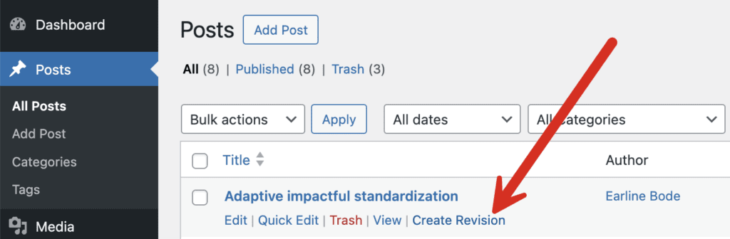 Create revisions link in PublishPress Revisions