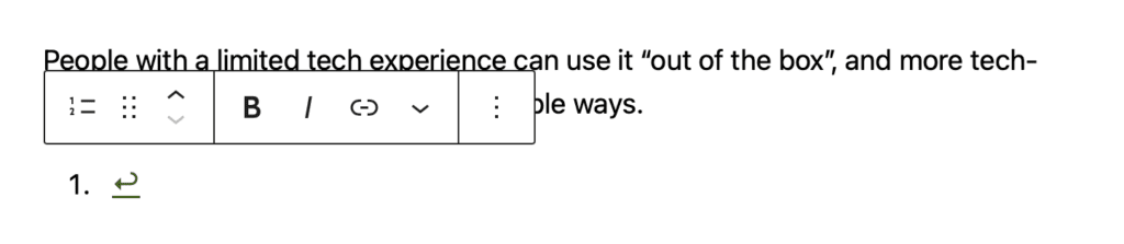 Footnotes Block in WordPress view