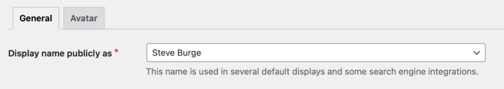 Display name publicly as
