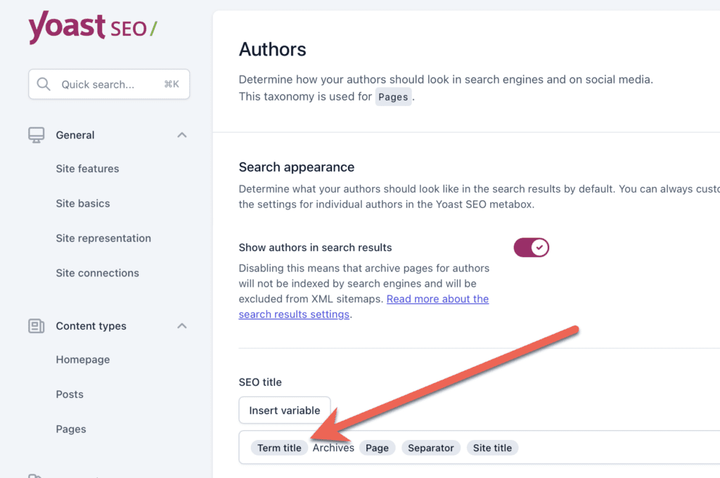 Yoast SEO author meta