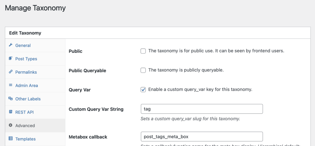 Changing a Public taxonomy to Private in WordPress
