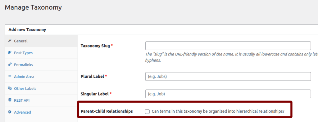 Parent-child Relationship in WordPress Categories