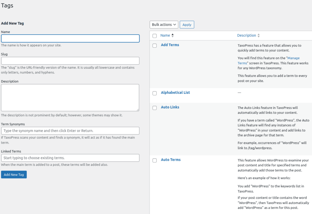 What are Tags in WordPress?
