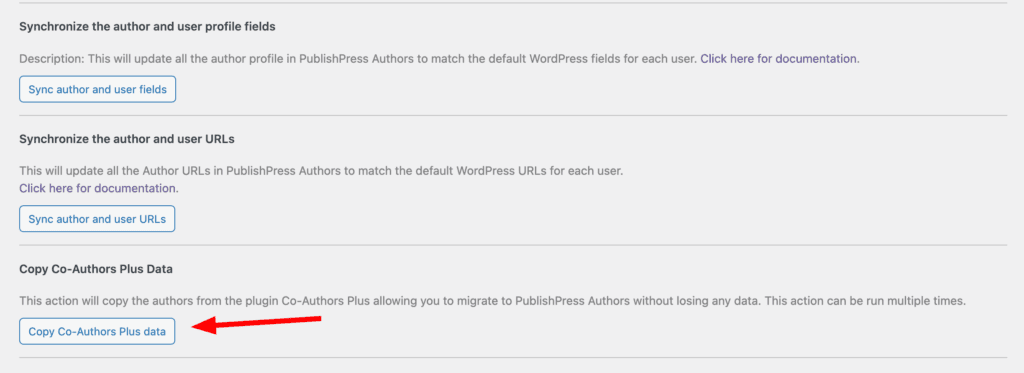 Copy Co-Authors Plus Data