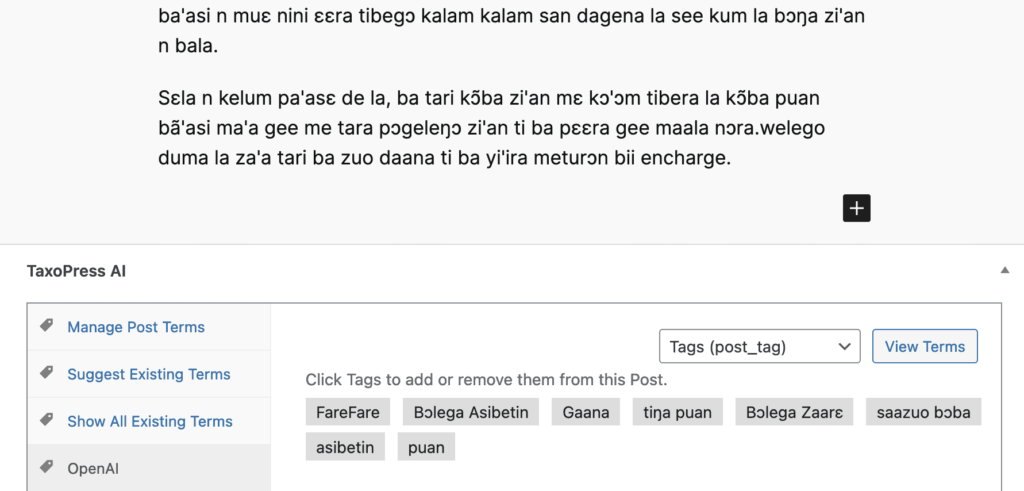 OpenAI's analysis of the FareFare language