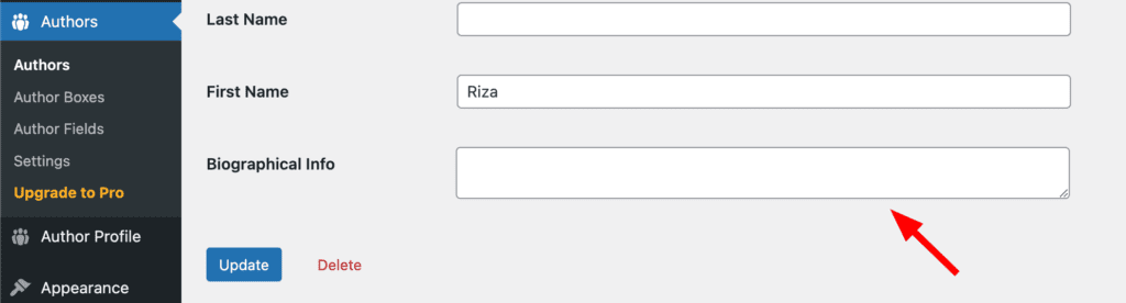 Empty Biographical Information in PublishPress Authors