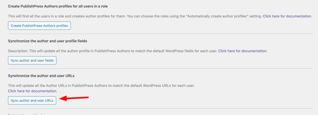 Synchronize the author and user URLs