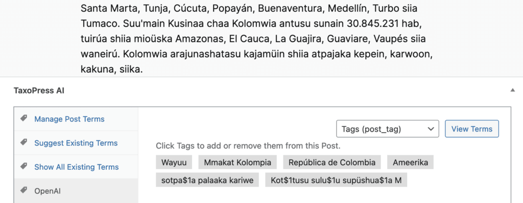 Wayuu language and OpenAI
