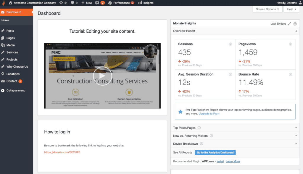 Custom admin widgets in WordPress
