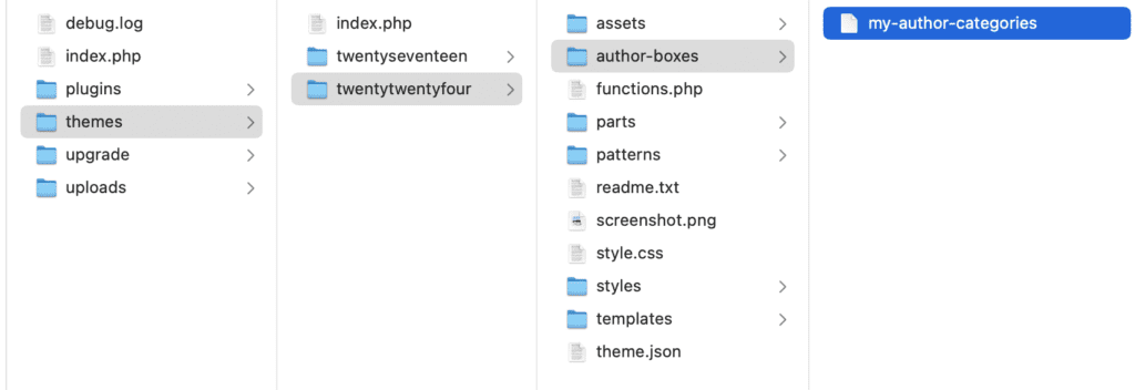 Uploading a custom author template