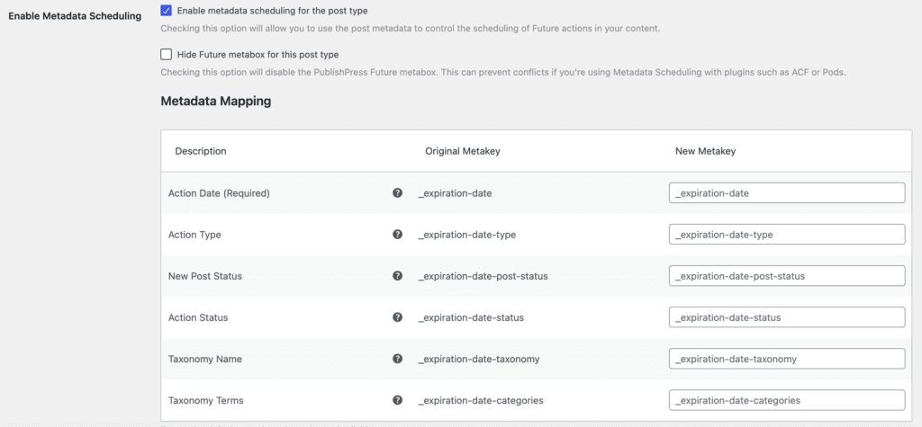 Enable Metadata Scheduling