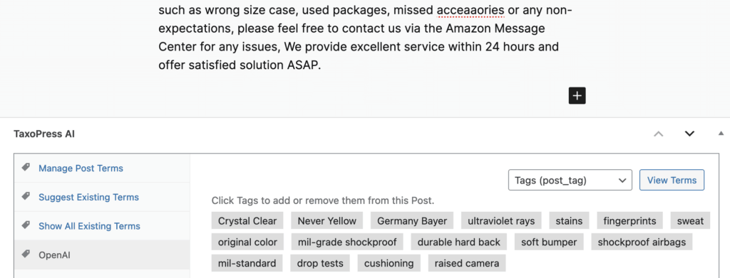 OpenAI analysis of an Amazon product