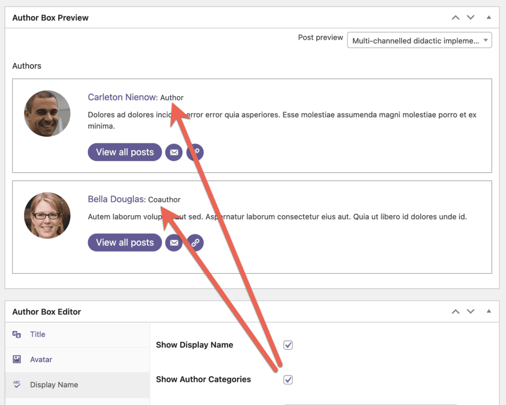 Attribution to WordPress Authors author boxes