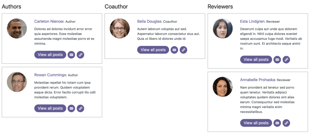 Attribution to WordPress Authors layout