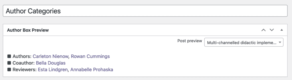 Attribution to WordPress Authors box preview