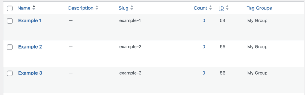 Term IDs for Tag Groups