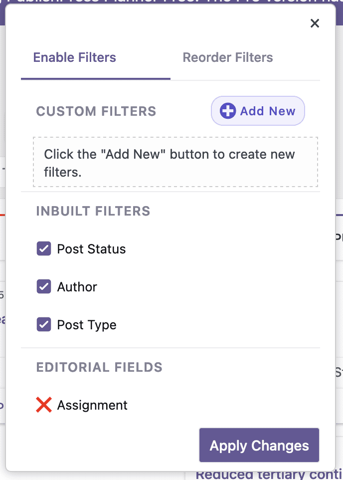 Filters in Content Board