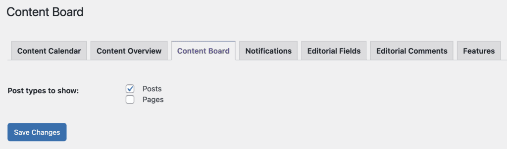 Content Board settings