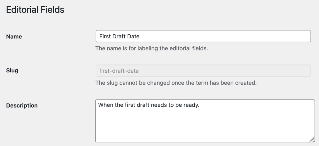 Updating an Editorial Field