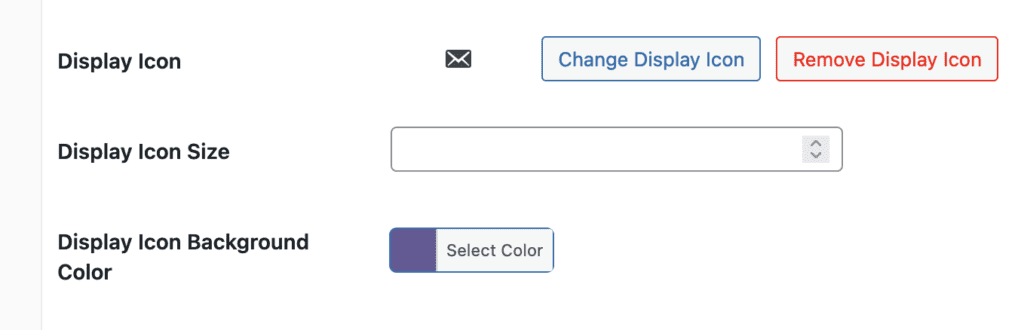 Change Display Icon field