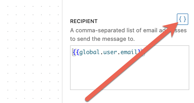 Adding variables to the email step