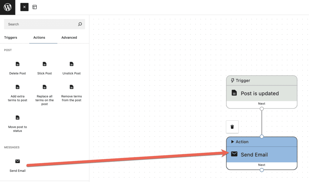Adding an email step