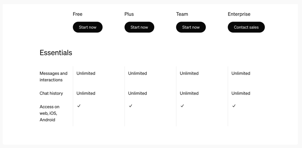 ChatGPT Pricing Options