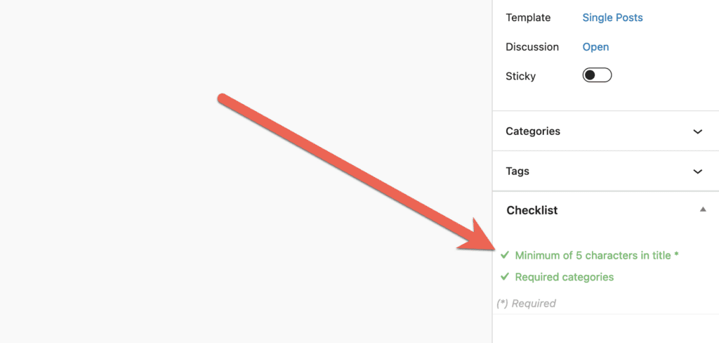 Required categories task passed