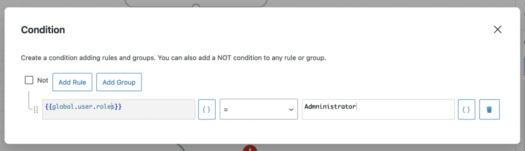 Condition with user role