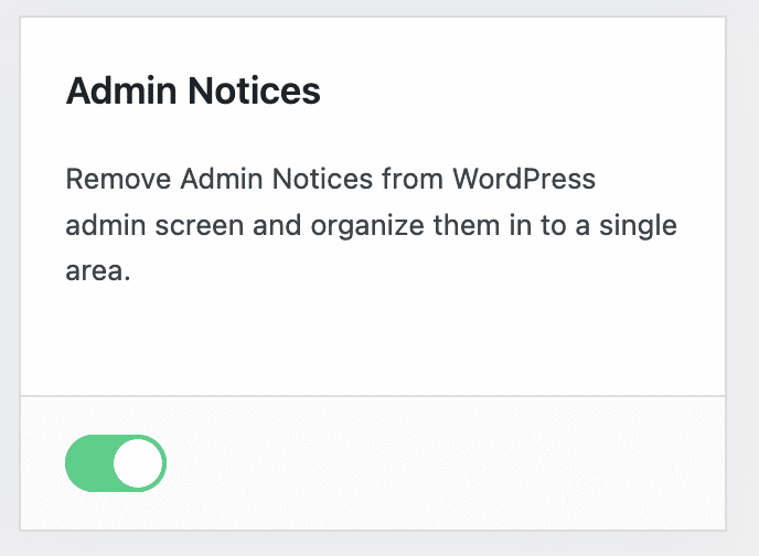 Disable Admin Notices