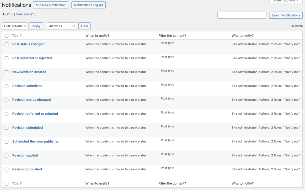 Planner notifications with Revisions
