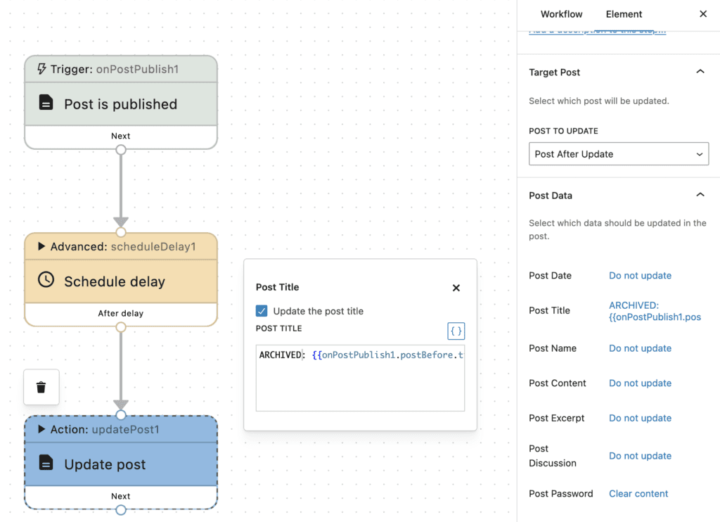 Update post details: post title