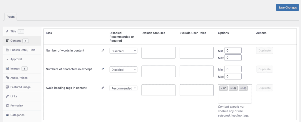 Avoid heading tags in content