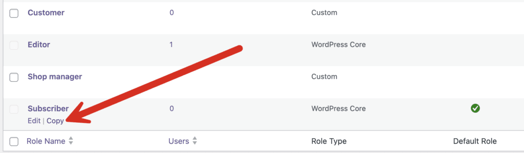 Copy the Subscriber role in WordPress