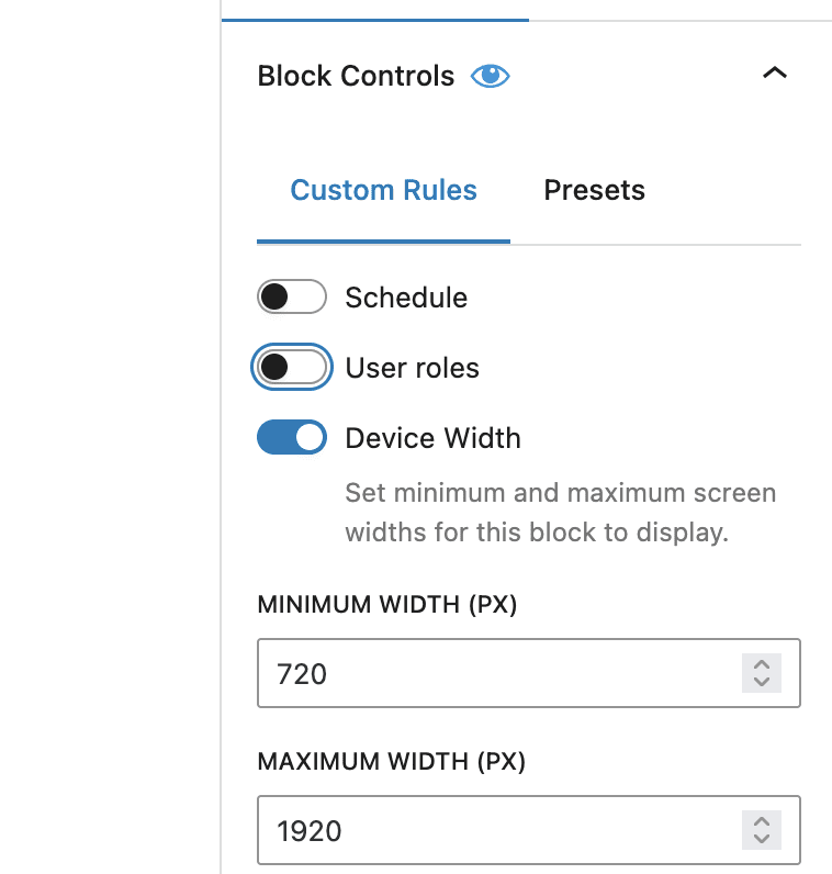 Device Width Control