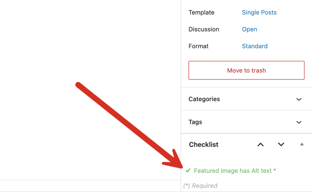 Featured image alt text green