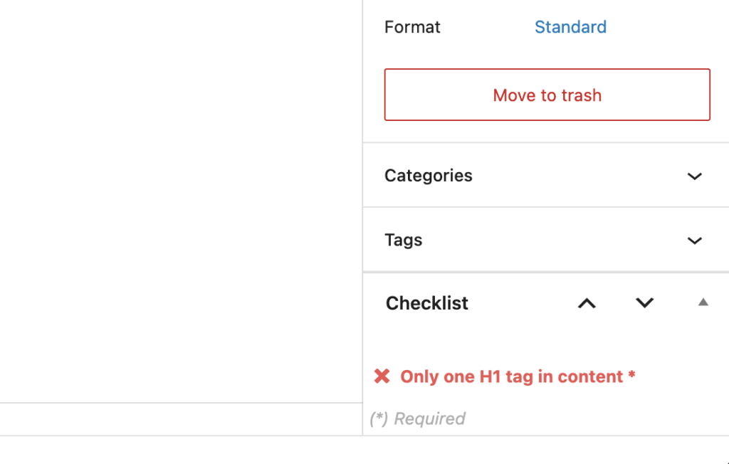 Only one H1 tag in content - red