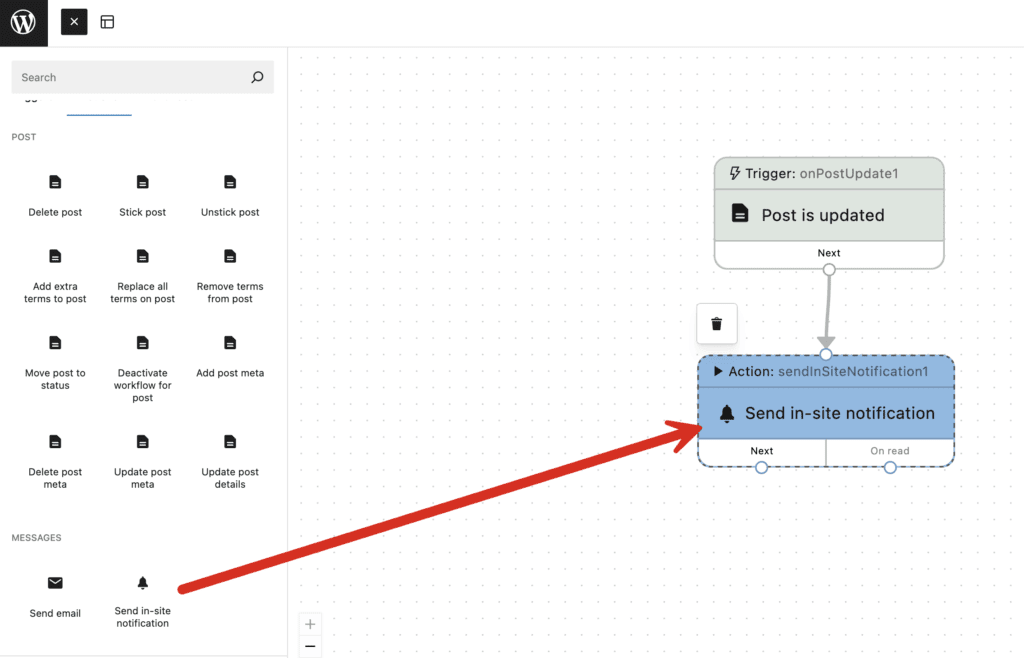 Send in-site notification