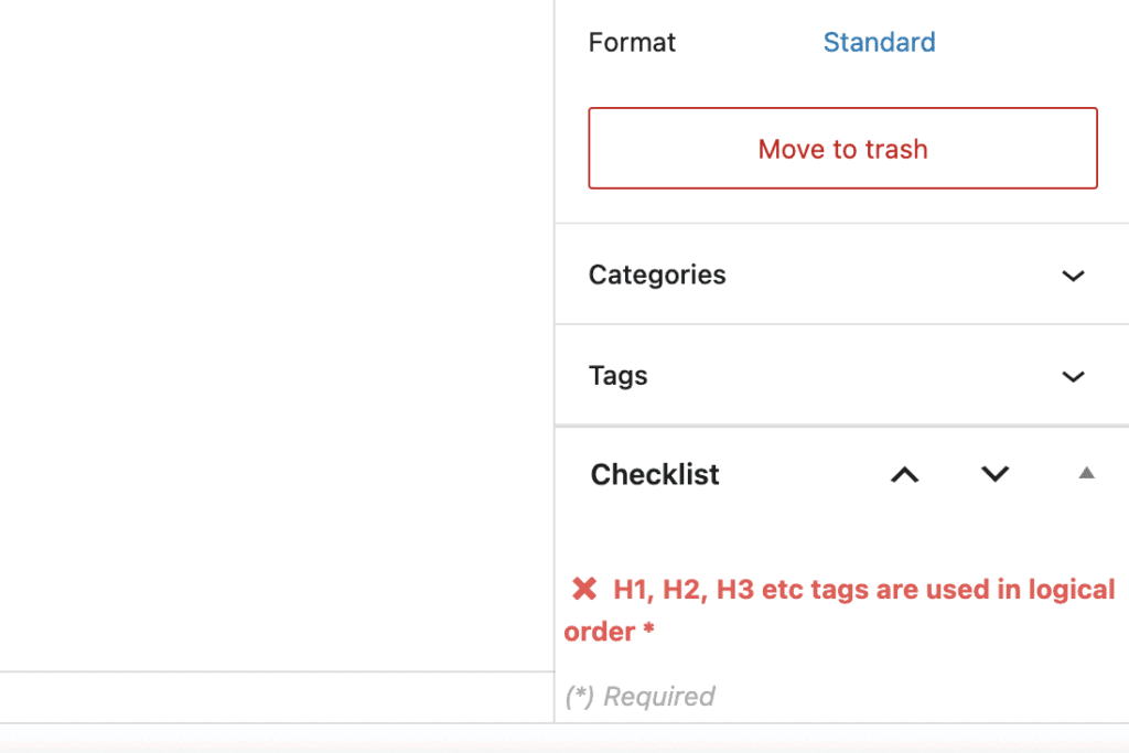 Header tags are used in logical order - red